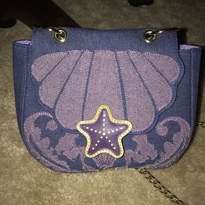 Disney Loungefly Little Mermaid Denim Saddle Bag